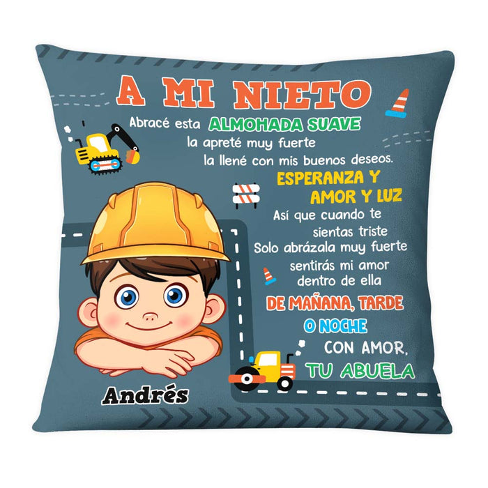Personalized Gift For Grandson Construction Hug This Spanish Pillow 30753 1