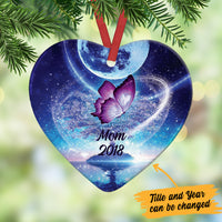 Personalized Butterfly Memorial Mom Dad Heart Ornament SB71 87O36 thumb 1