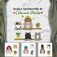 Personalized Grandma Easily Distracted By Plant Cat T Shirt MR171 65O53 thumb 1
