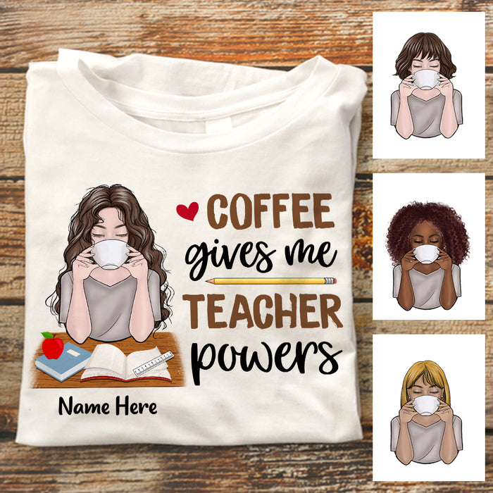 Personalized Teacher Coffee T Shirt JN82 26O47 1