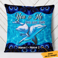 Personalized Dolphin Love Couple Pillow  JR144 87O57 (Insert Included) thumb 1