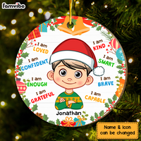 Personalized Christmas Gift For Grandson I Am Kind Wreaths Circle Ornament 30192 thumb 1