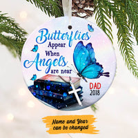 Personalized Memorial Mom Dad Butterfly Heaven  Ornament OB272 99O60 thumb 1