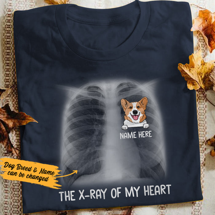 Personalized X Ray Of My Heart Dog T Shirt AP53 73O36 1