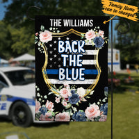 Personalized Back The Blue Police House Flag JL101 65O34 thumb 1