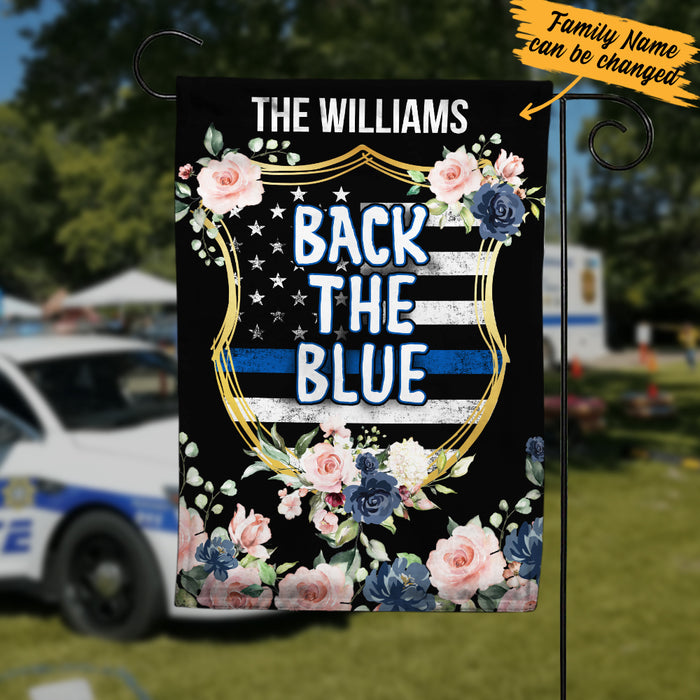 Personalized Back The Blue Police House Flag JL101 65O34 1