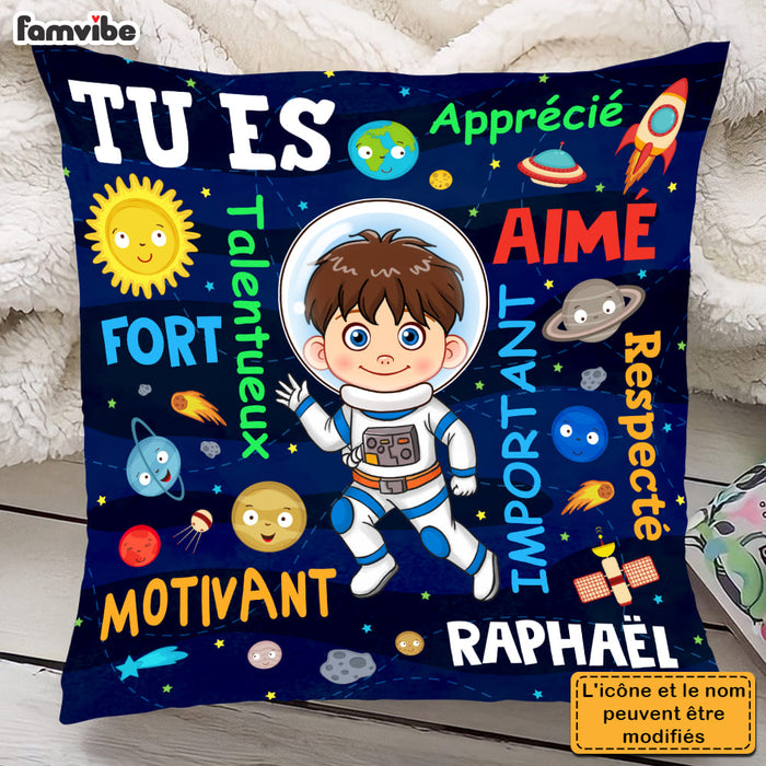 Personalized French Gift For Grandson Astronaut Outer Space Tu Es Pillow 30736 1