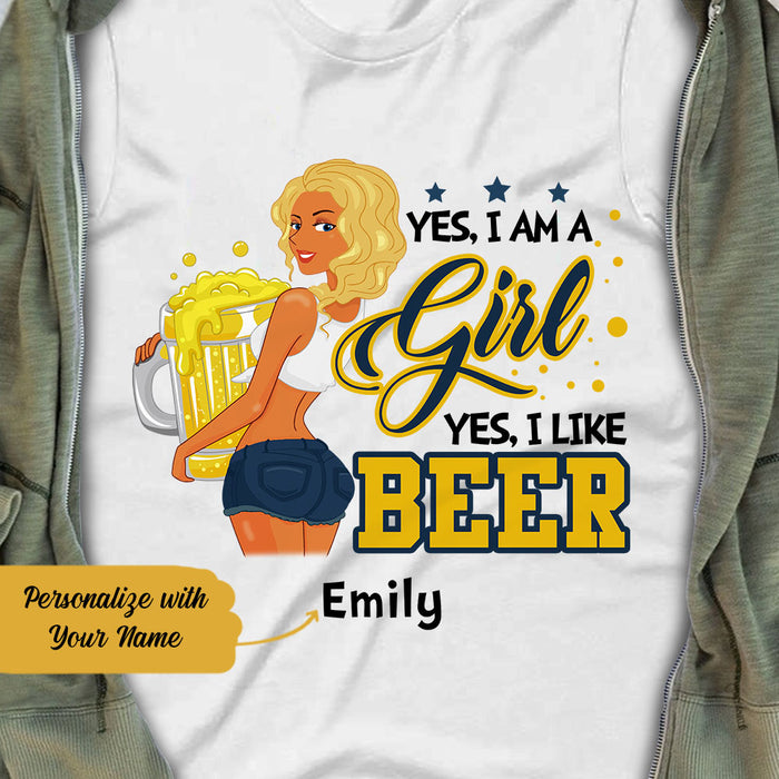 Personalized I Am A Beer Girl T Shirt JL273 29O58 1