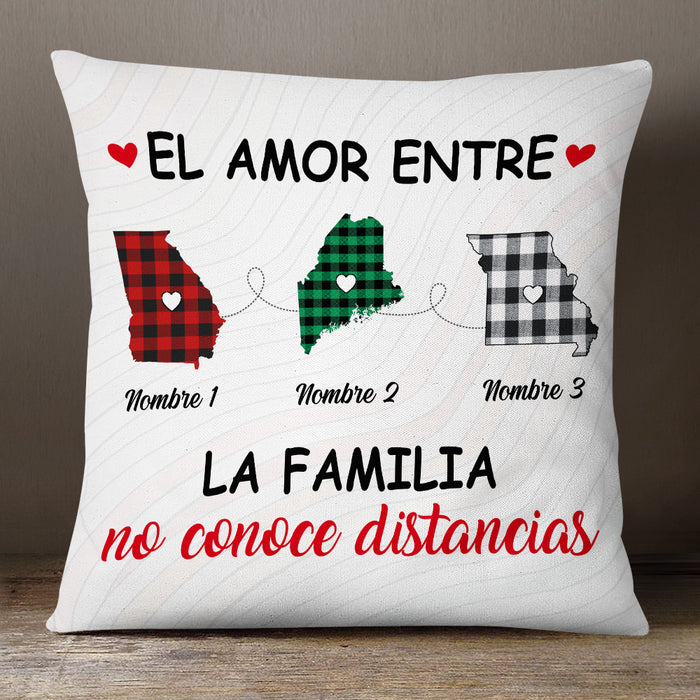 Personalized The Love Between Family Knows No Distance Spanish Pillow AP134 73O53 (Insert Included) 1