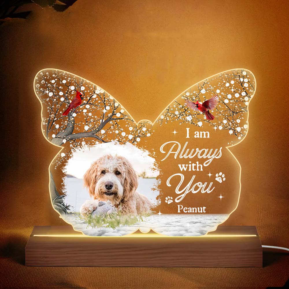 Personalized Dog Memorial Photo I Am Always With You Plaque LED Lamp Night Light 31683 Primary Mockup