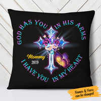 Personalized Memorial Mom Dad In My Heart Pillow AP11 95O58 (Insert Included) thumb 1