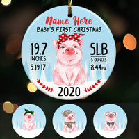 Personalized Pig Baby First Christmas  Ornament OB91 73O60 thumb 1