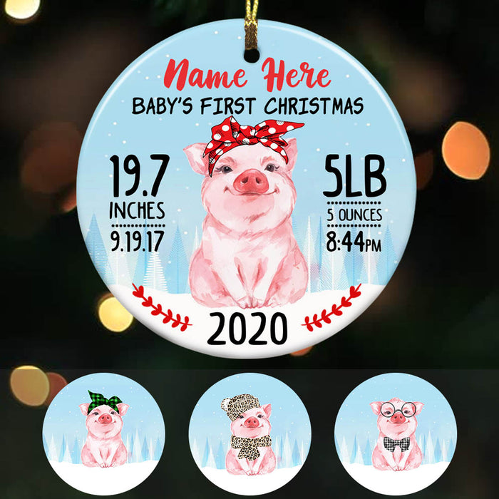 Personalized Pig Baby First Christmas  Ornament OB91 73O60 1