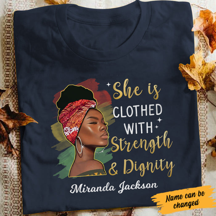 Personalized BWA Clothed  With Strength And Dignity T Shirt JL311 30O34 1