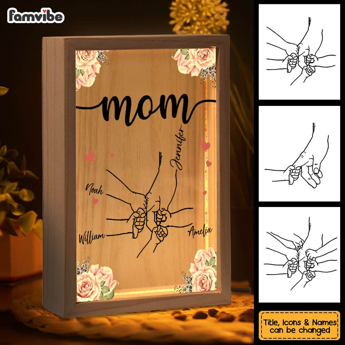 Personalized Gift For Mom Grandma Holding Mom's Hand Picture Frame Light Box 31532 1