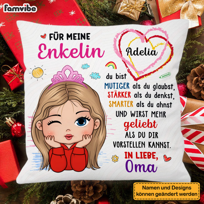 Personalized Gift For Granddaughter German Für Meine Enkelin Pillow 30221 1