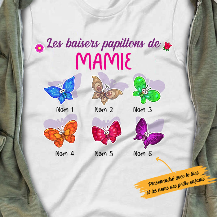 Personalized Grandma Butterfly Grand-mère French T Shirt AP95 30O53 1