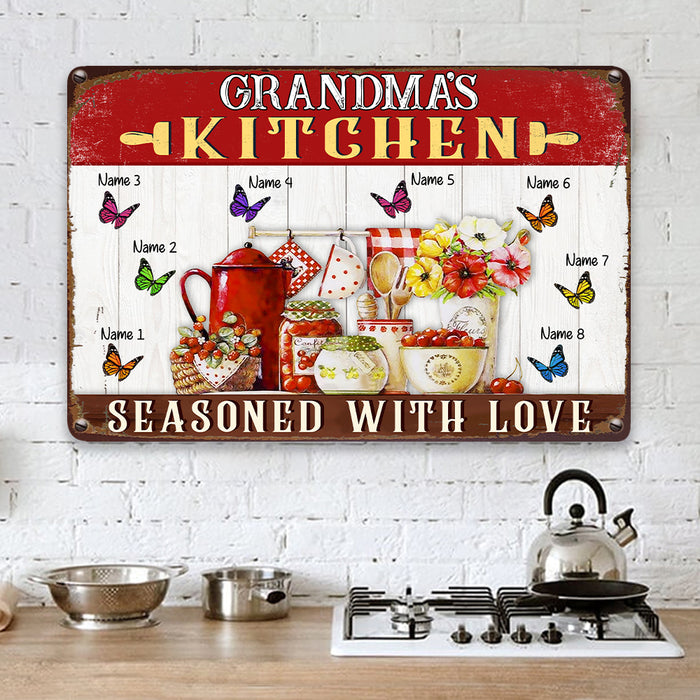 Personalized Grandma Butterflies Kitchen Metal Sign JL103 30O57 1