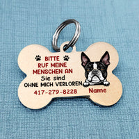 Personalized Dog Call My Humans German Hund Bone Pet Tag AP135 95O58 thumb 1