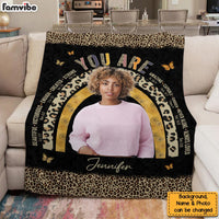 Personalized Gift For Daughter Leopard You Are Beautiful Upload Photo Blanket 31463 thumb 1