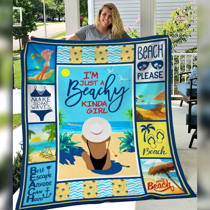 Just A Beachy Kinda Girl Fleece Blanket JL23 30O53 1