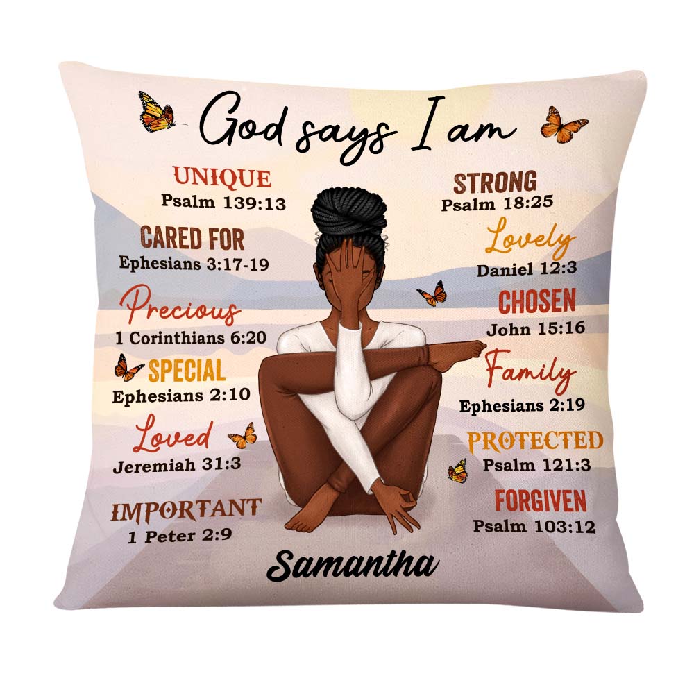 Personalized Daughter God Says I Am Bible Verses Pillow DB281 30O47 Primary Mockup