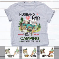 Personalized Camping Couple With Dog T Shirt MR152 95O57 thumb 1