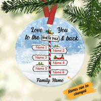 Personalized North Pole And Back Family  Circle Ornament NB191 85O34 thumb 1