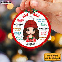 Personalized Gift For Granddaughter You Are Bible Verse Circle Ornament 30138 thumb 1
