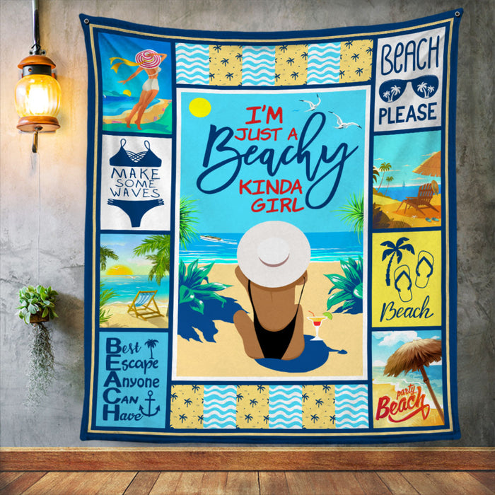 Just A Beachy Kinda Girl Fleece Blanket JL23 30O53 1