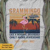Personalized Flamingo Grandma  White T Shirt JN133 85O58 thumb 1