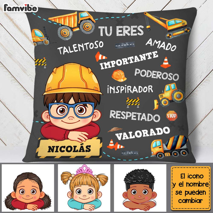 Personalized Gift For Grandson Construction Spanish Pillow 30720 1