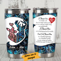 Personalized Deer Hunting Couple Valentine Steel Tumbler  JR92 81O34 thumb 1