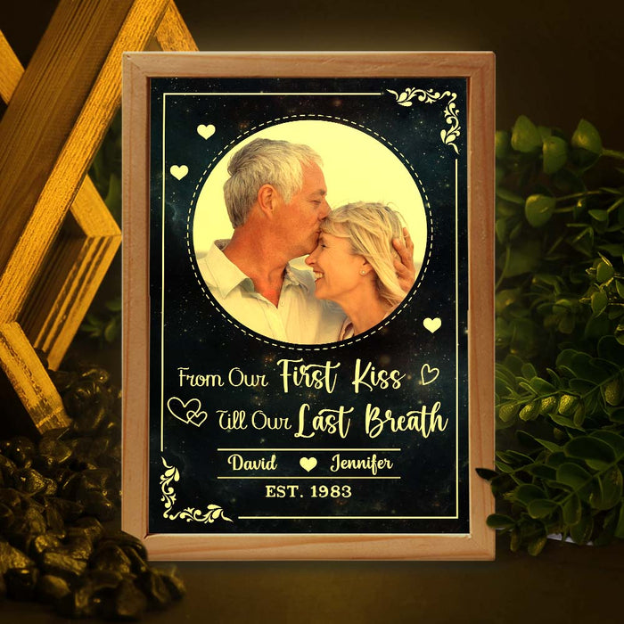 Personalized Gift For Couple From Our First Kiss Picture Frame Light Box 31541 1