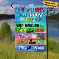 Personalized Lake House Rules Gardening Flag AG181 87O34 thumb 1