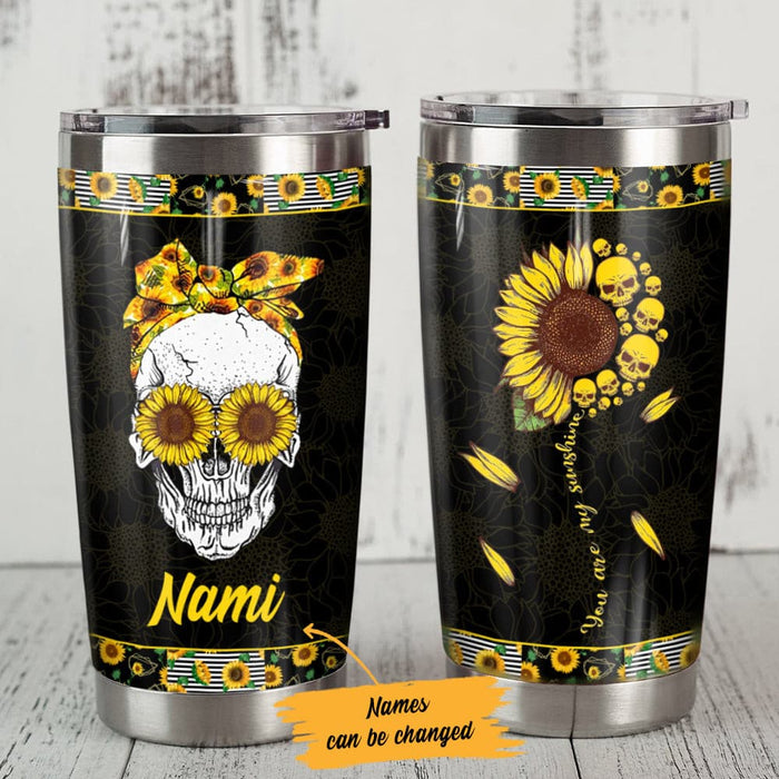 Personalized Sunflower Skull Steel Tumbler JN182 73O36 1