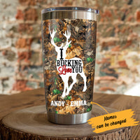 Personalized Hunting Couple Steel Tumbler JN184 85O57 thumb 1