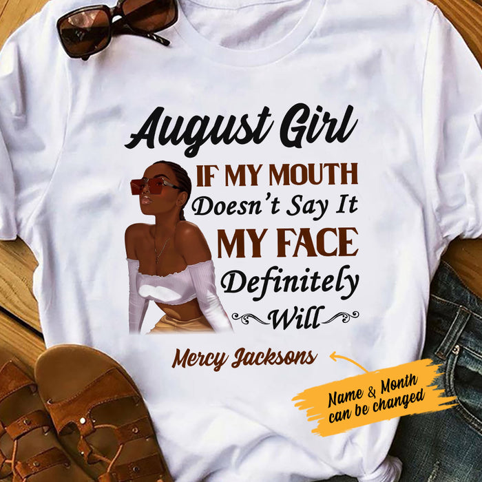 Personalized BWA Face Says White T Shirt JL142 30O53 1
