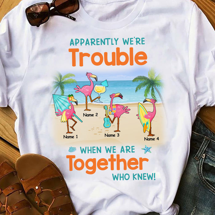 Personalized Friends Flamingos On Beach T Shirt JN113 30O58 1