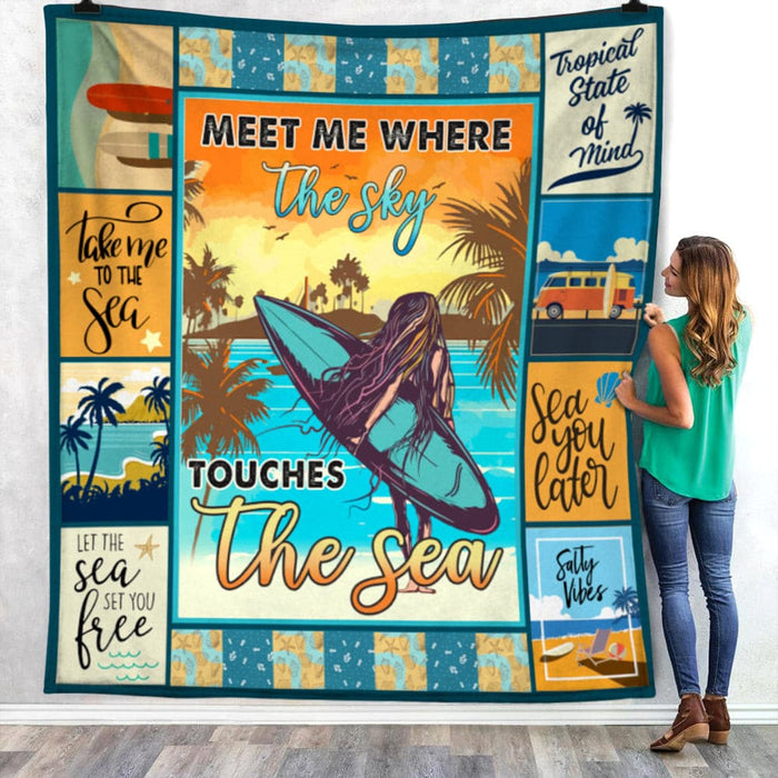 Meet Me Where The Sky Touches The Sea Fleece Blanket JN243 67O57 1