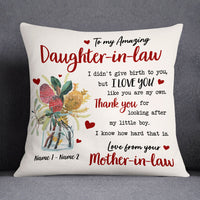 Personalized Daughter In Law Flower Pillow MR33 81O53 (Insert Included) thumb 1