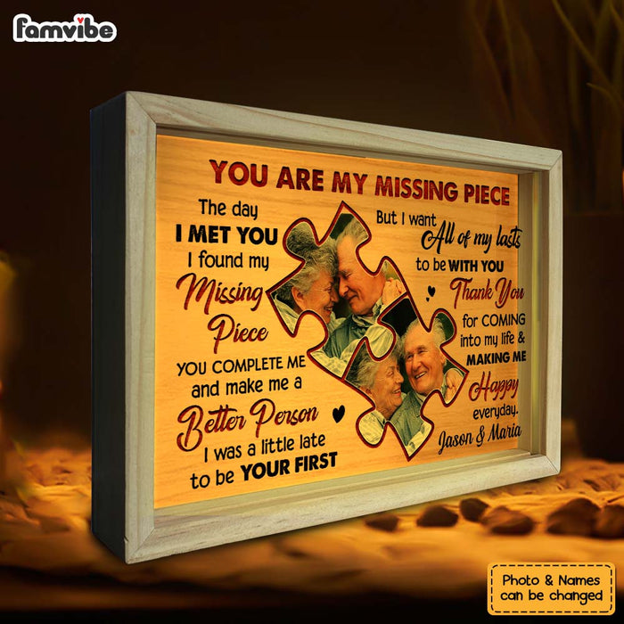 Personalized Couple Gift  My Missing Piece Picture Frame Light Box 31386 1