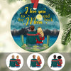 Personalized Couple Love You To The Moon Christmas  Circle Ornament NB96 30O53 1