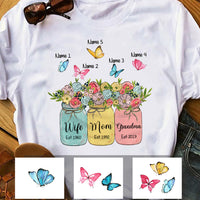 Personalized Mom Grandma Flower Art T Shirt MY37 67O34 thumb 1