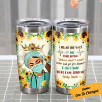 Personalized Nurse Sunflower Steel Tumbler JN231 65O47 thumb 1
