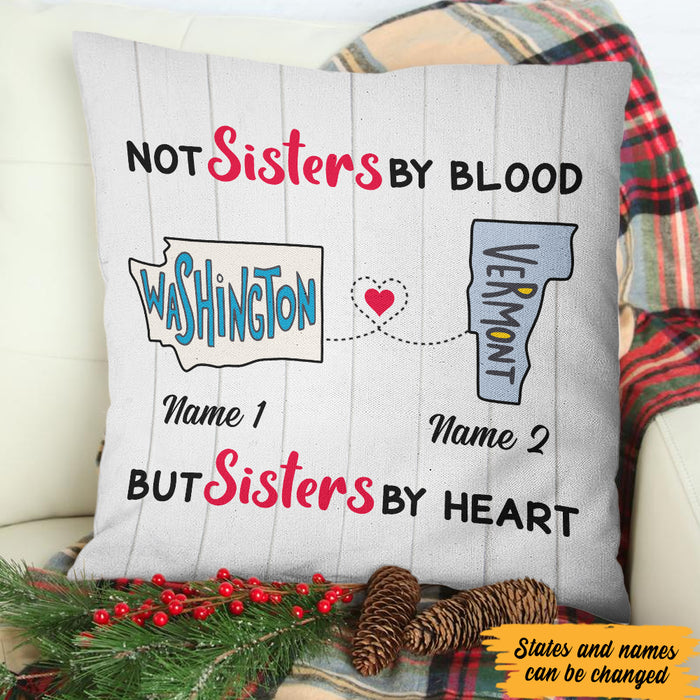 Personalized Sisters At Heart Long Distance  Pillow SB2432 30O47 (Insert Included) 1