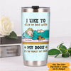 Personalized Stay In Bed With My Dog Steel Tumbler  JR53 29O47 1