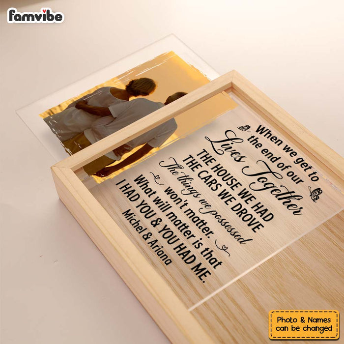 Personalized Couple Gift Upload Photo The End Of Our Lives Together Picture Frame Light Box 31302 1