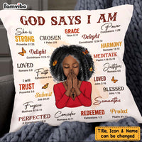 Personalized Daughter Granddaughter Christian Affirmations God Says I Am Pillow 22712 thumb 1
