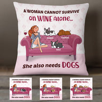 Personalized Dog And Wine Custom Pillow SB252 67O58 (Insert Included) thumb 1